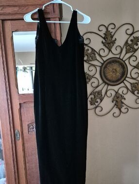 The Limited Black Velvet Midi Dress
